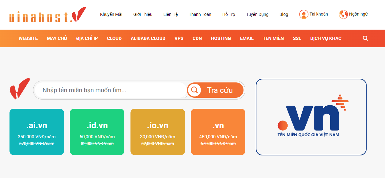 VinaHost - Nên mua hosting ở đâu