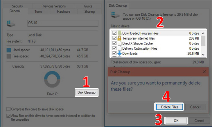 Sử dụng Disk Cleanup để dọn dẹp ổ đĩa cứng